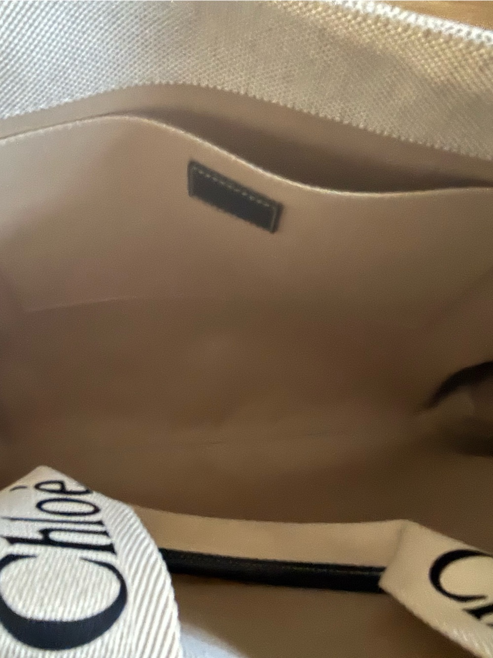 Chloe Large Woody Linen Tote - Picture 6 of 8